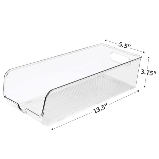 4 Pack Soda Can Organizer,  Drink Can Holder for Refrigerator, Pantry, Fridge Can Dispenser, Clear
